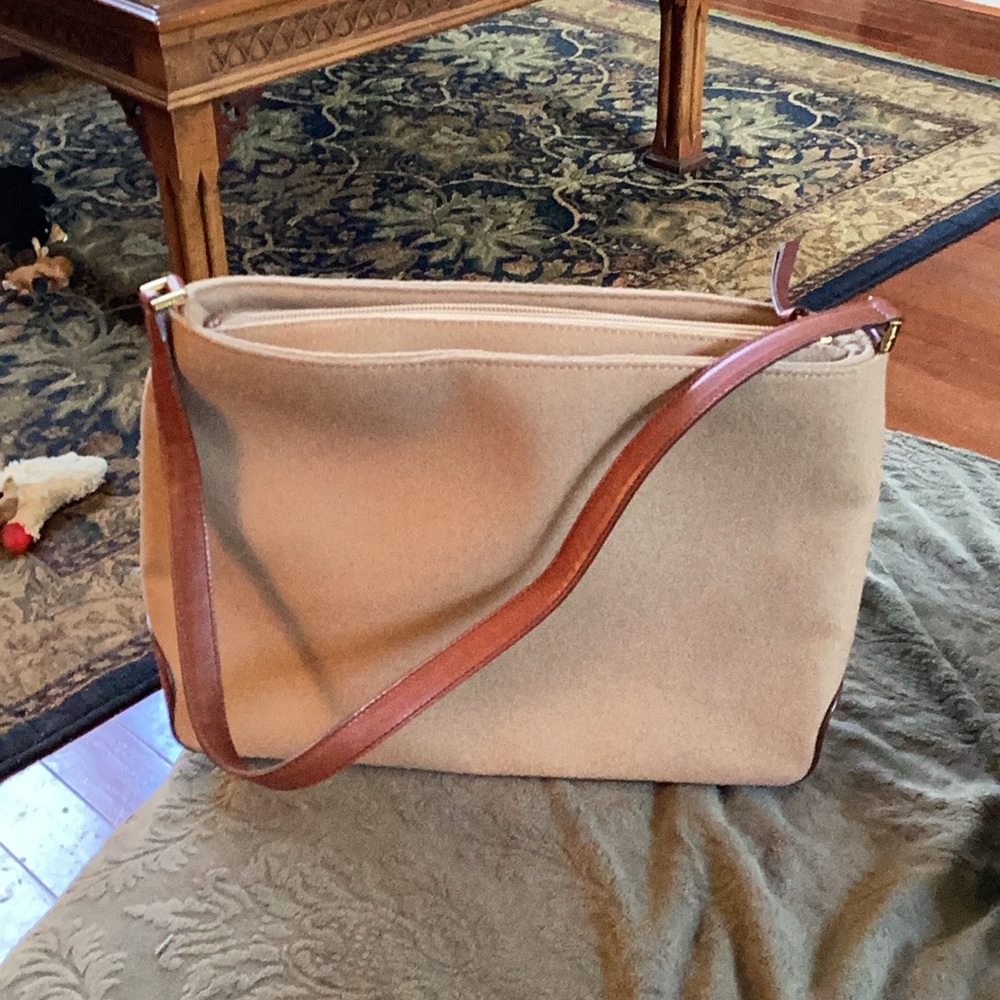 Kate Spade Tan and Brown Shoulder Bag with Adjustable Strap